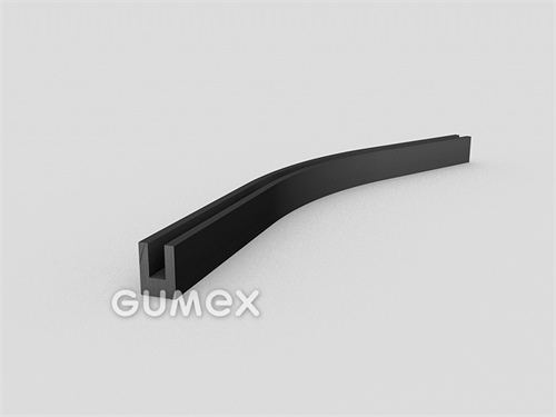Gumový profil tvaru "U", 12x8/4mm, 60°ShA, NBR, -40°C/+70°C, čierny